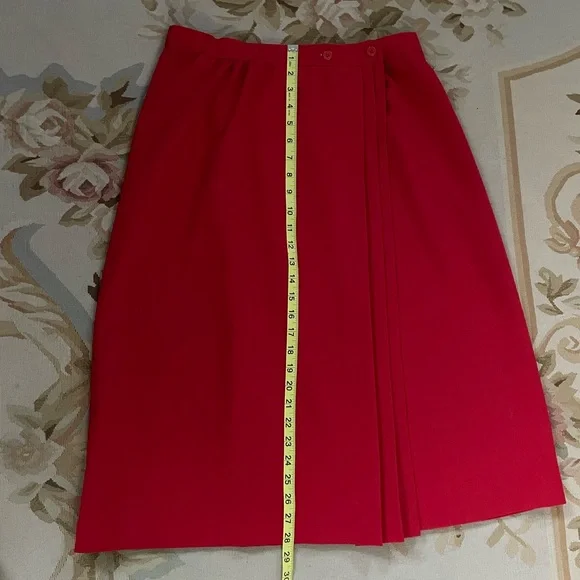 Vintage red wrap skirt size 16 - Picture 4 of 10